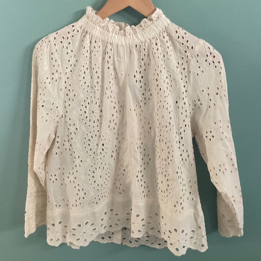 Jennifer & Grace Boho Chic Eyelet Blouse NWT